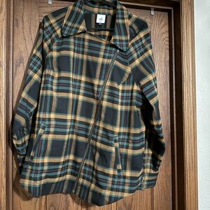 Chic Plaid Women's Jacket - Black, Green, Tan